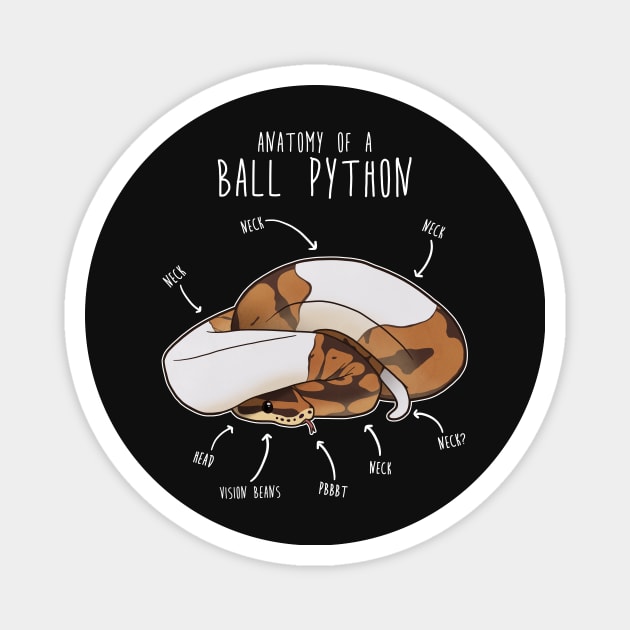 Anatomy of a Piebald Ball Python Magnet by Psitta